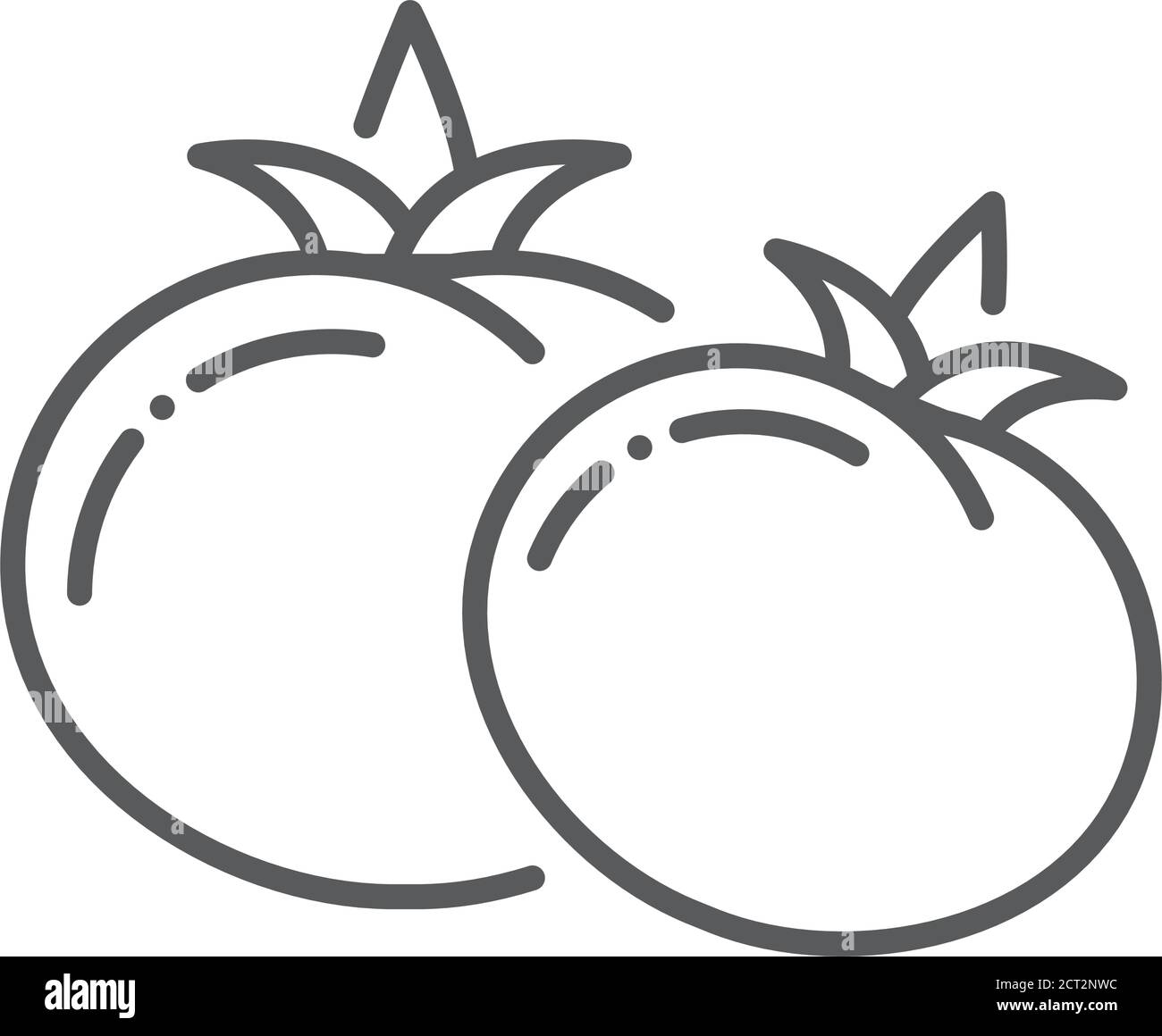 Icône de la ligne noire des tomates. Signe de tomate rouge. Concept végétal naturel. Alimentation saine et biologique. Ingrédient de cuisson. Pictogramme pour page Web, application mobile Illustration de Vecteur