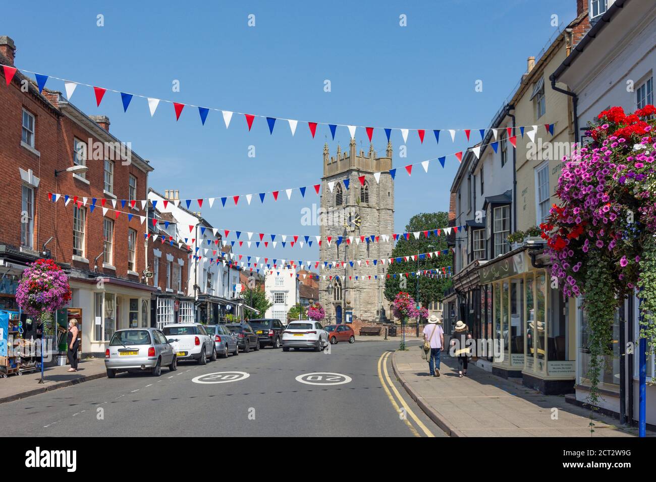 Église paroissiale St Nicholas, High Street, Alcester, Warwickshire, Angleterre, Royaume-Uni Banque D'Images