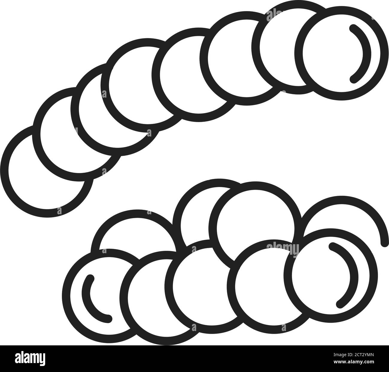 Icône de la ligne noire des streptocoques de bactéries. Microscopique cause maladies concept. Pictogramme pour le Web, l'application mobile, la promotion. Élément de conception UI UX. Modifiable Illustration de Vecteur