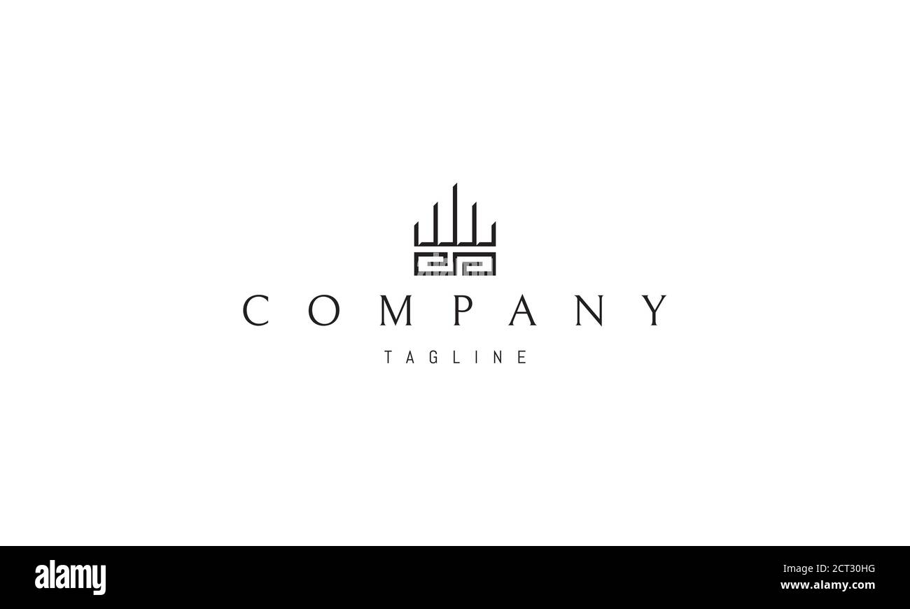 Logo vectoriel sur lequel une image abstraite du motif et des colonnes grecs. Illustration de Vecteur
