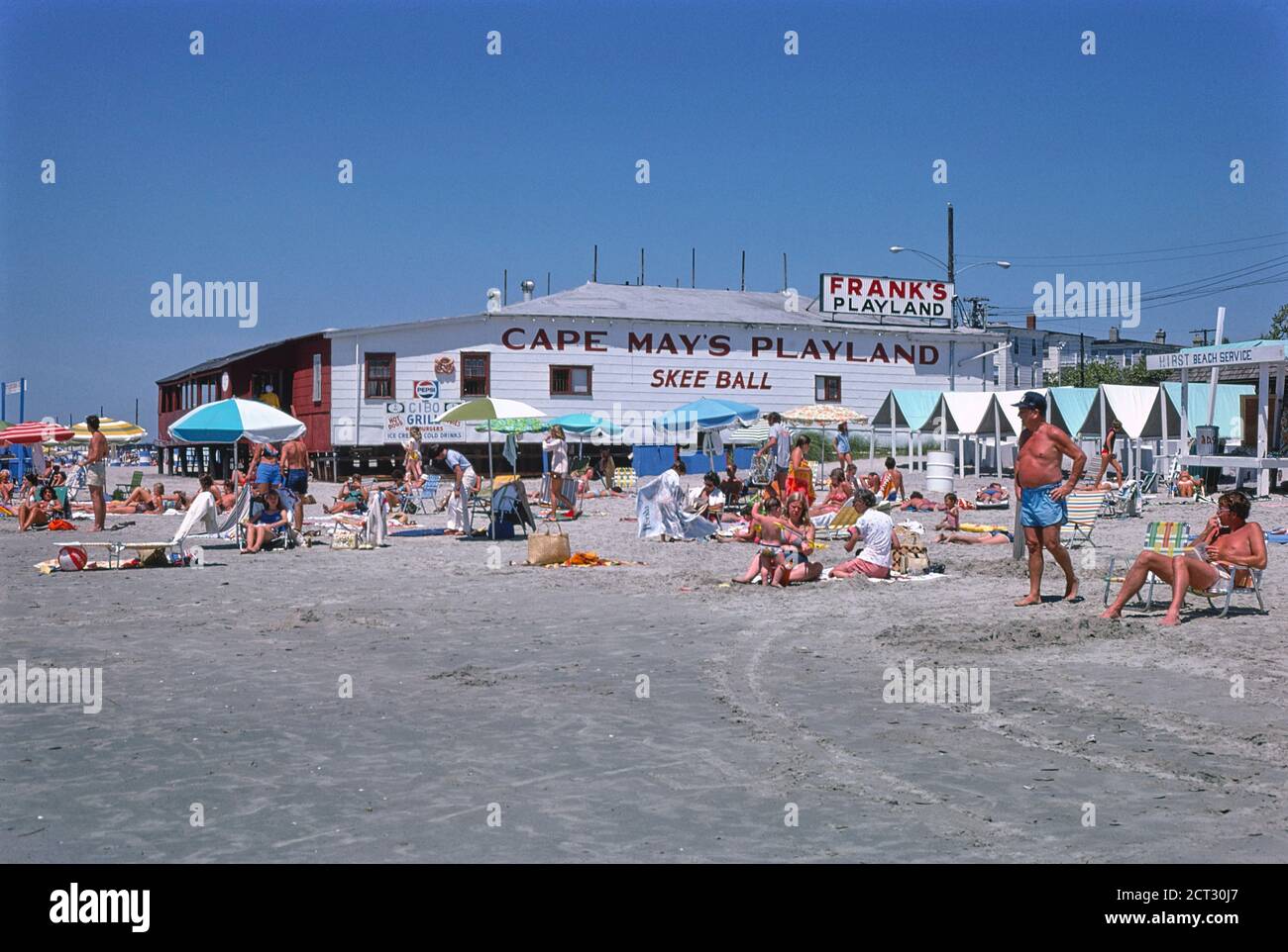 Beach Scene, Cape May, New Jersey, Etats-Unis, John Margolies Roadside America Photograph Archive, 1978 Banque D'Images