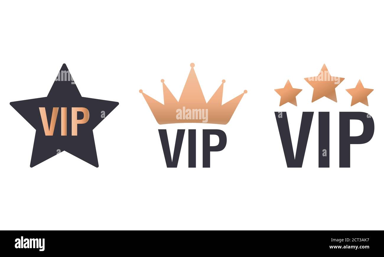 Icône VIP, logo isolé sur fond blanc. Illustration de Vecteur