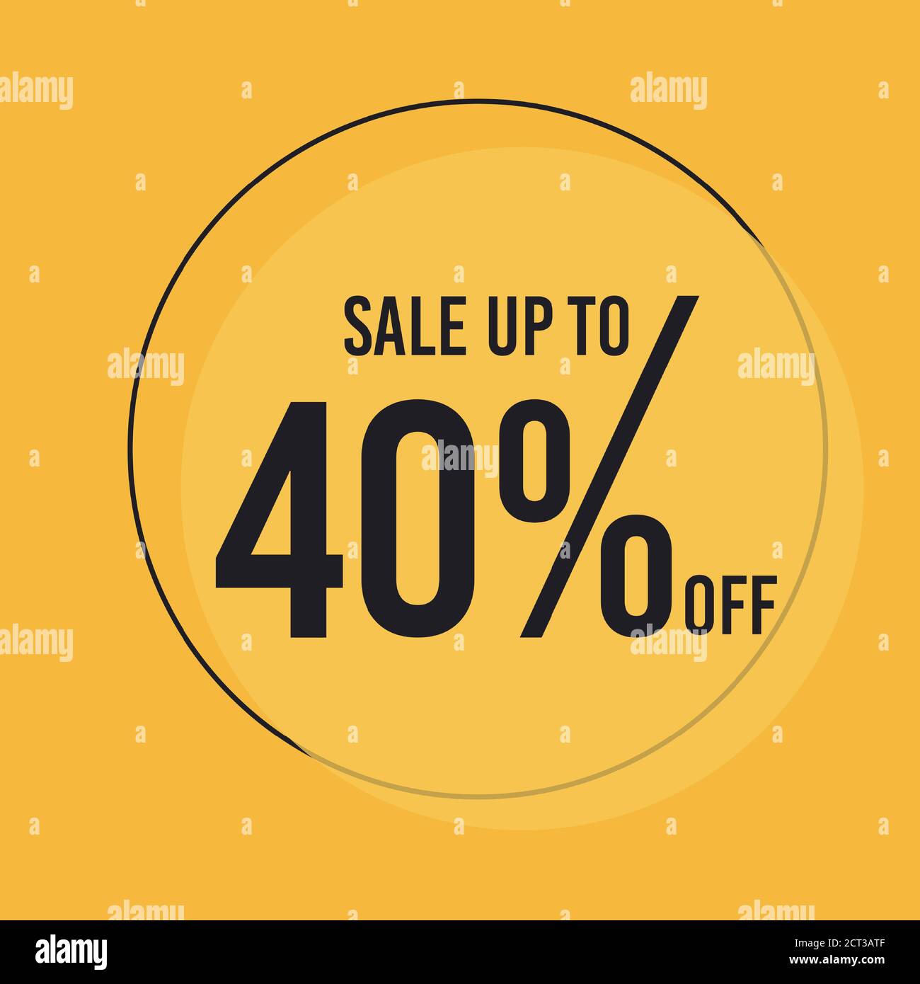 40 % de réduction sur la remise spéciale. Affiche vectorielle de la promotion des grandes ventes. Conception de l'offre de remise de prix. Promotion de la saison Promo motif abstrait coloré autocollant ou Illustration de Vecteur