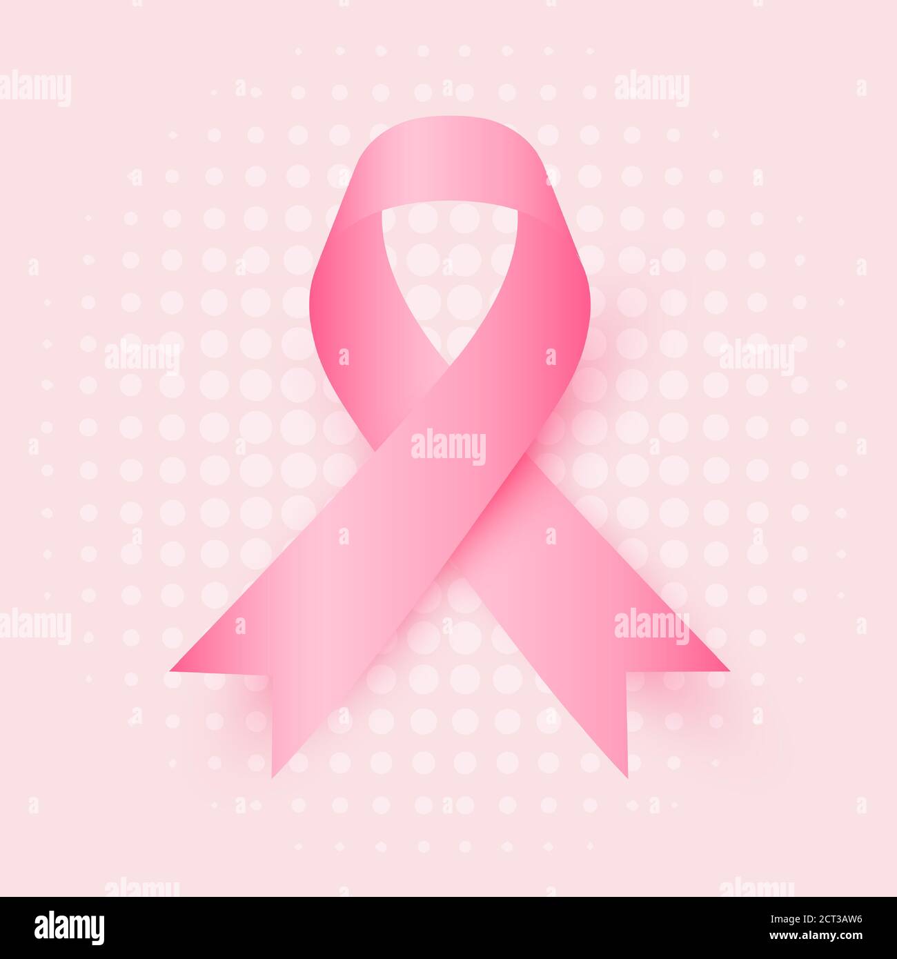 Ruban rose réaliste, symbole de sensibilisation au cancer du sein, illustration vectorielle. Illustration de Vecteur