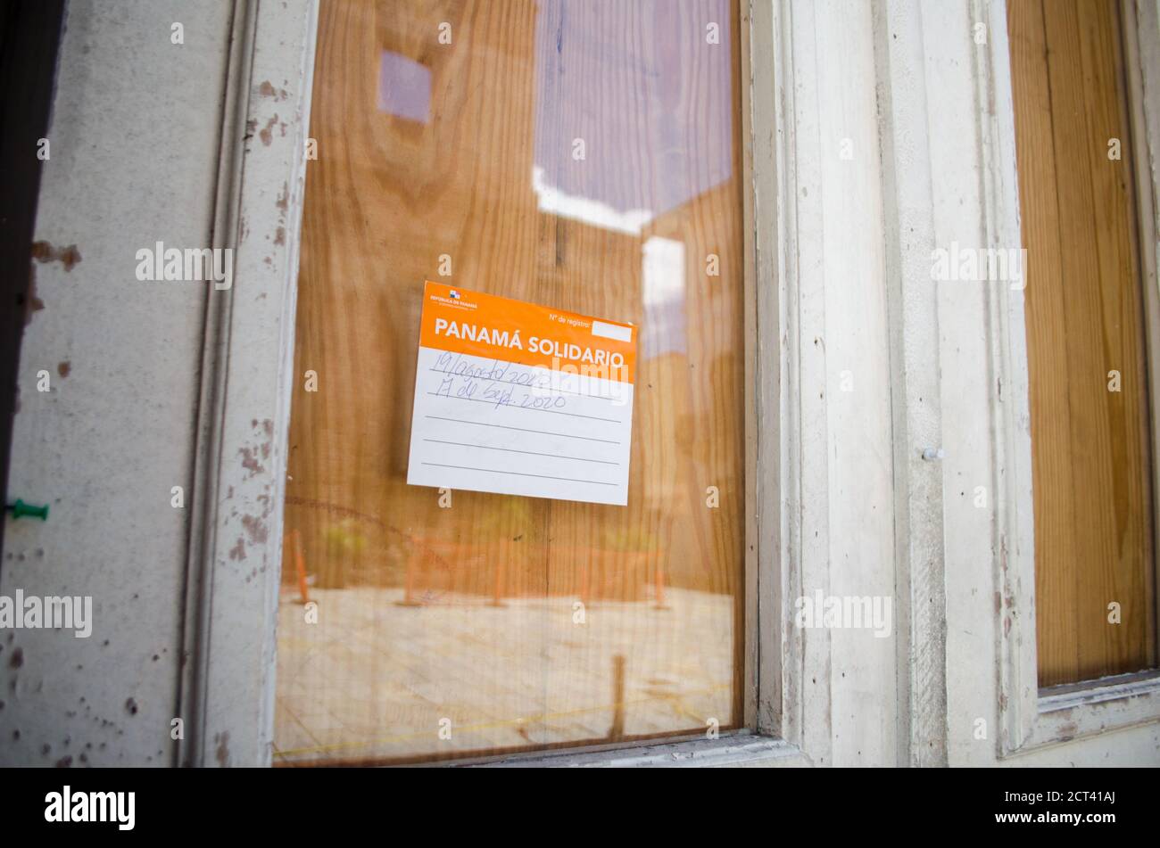 La fermeture du tourisme et le ralentissement économique au Panama ont affecté les magasins de souvenirs dans la vieille ville de Panama. Banque D'Images