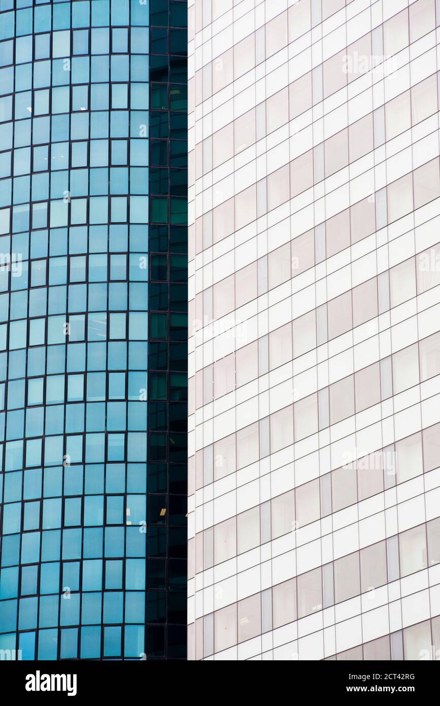 Résumé gros plan d'un édifice du quartier central des affaires (CBD) de Singapour, en Asie du Sud-est Banque D'Images