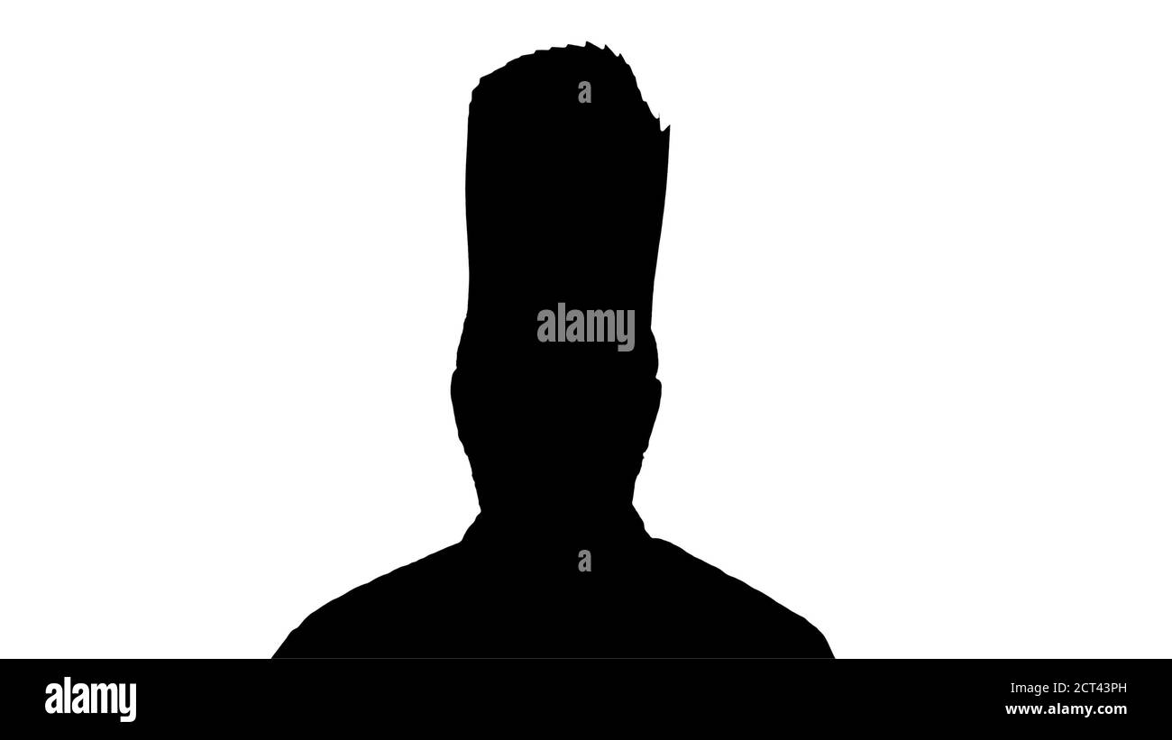 Silhouette Chef cuisinier masculin portant un masque médical de protection du visage f Banque D'Images