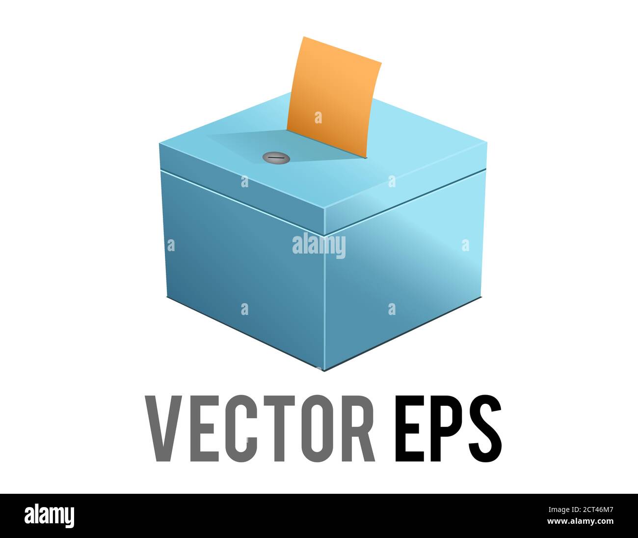 Le vecteur isolé bleu icône de l'urne avec fente, casting de vote pour le vote et les élections politique et gouvernement Illustration de Vecteur