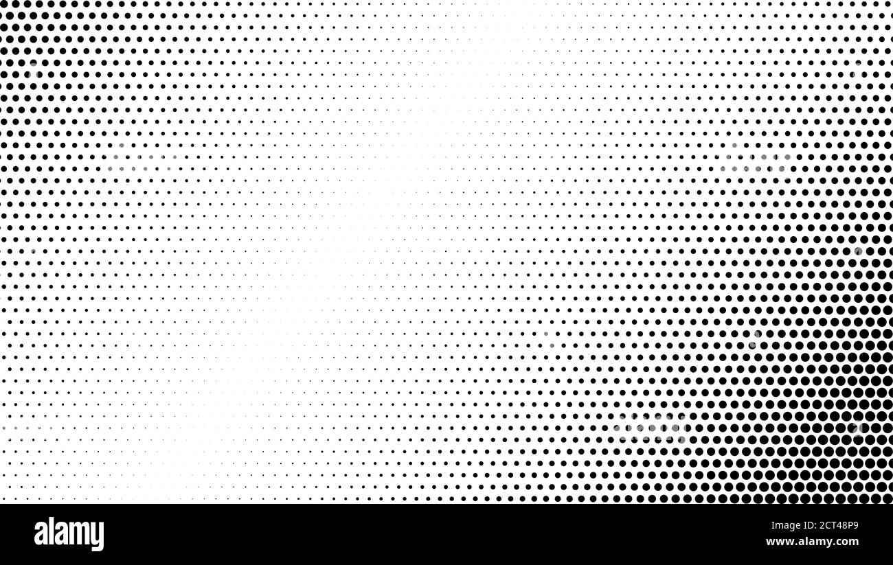 Arrière-plan vectoriel minimal en pointillés demi-tons. Angles arrondis en dégradé monochrome abstrait. Texture en pointillés noir et blanc Illustration de Vecteur