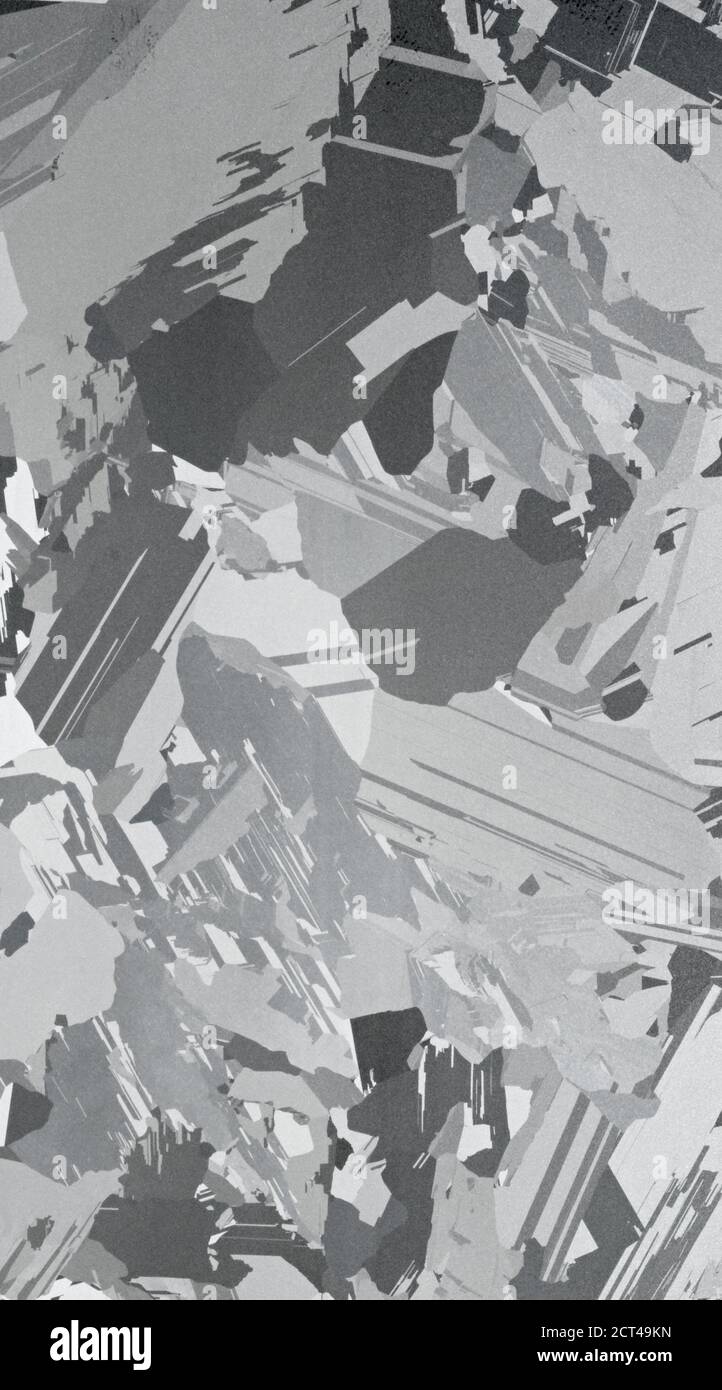 Photo macro d'un onduleur, la structure cristalline d'une cellule solaire en couches grises angulaires. Banque D'Images
