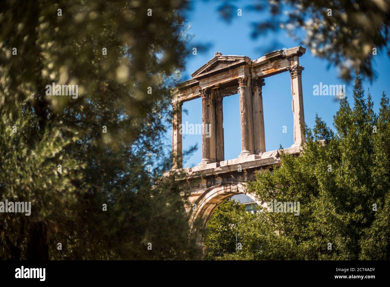 Ruines de l'arche Hadrien, Athènes, région Attique, Grèce, Europe Banque D'Images