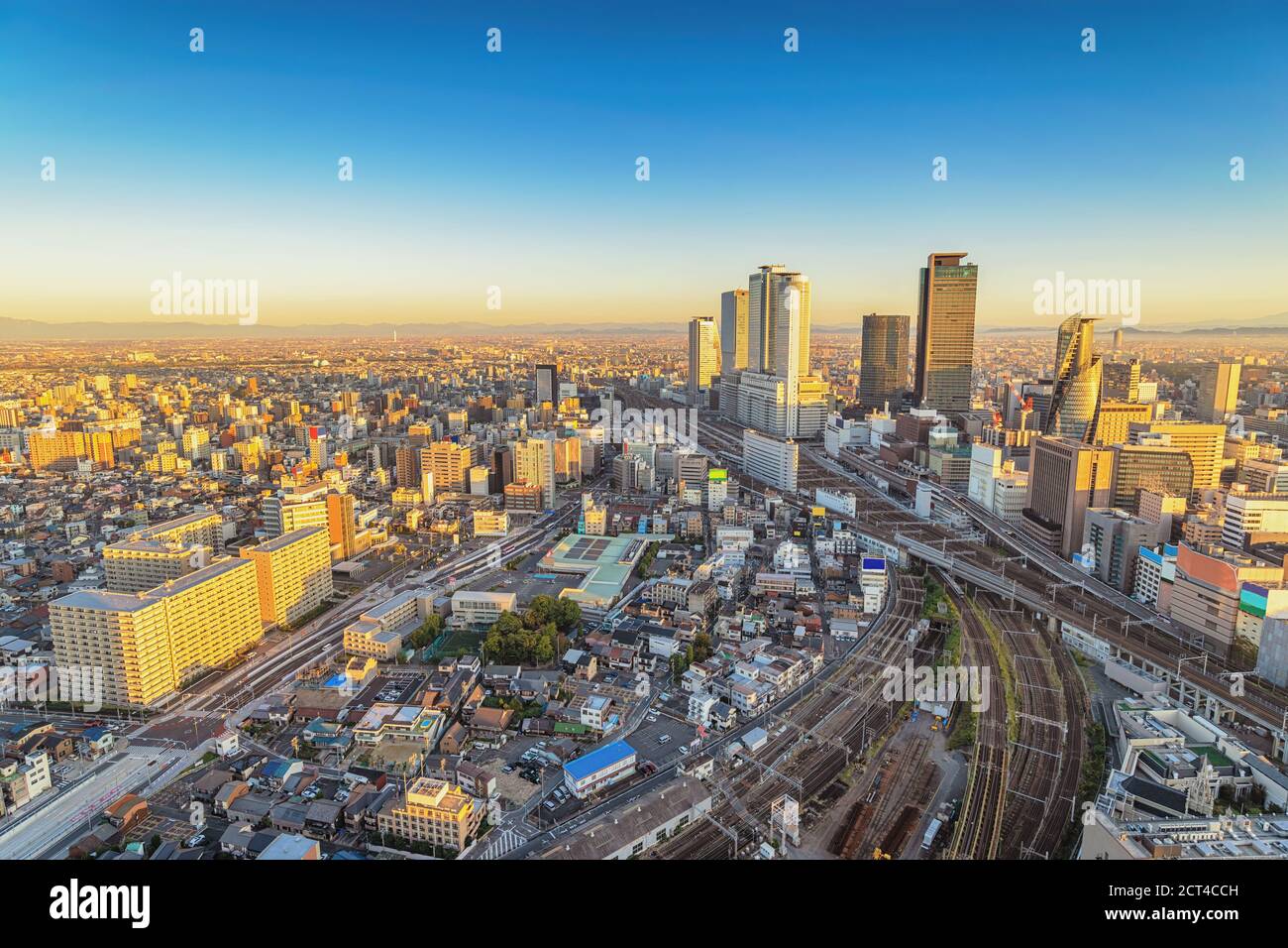 Nagoya Japon, vue sur la ville à la gare de Nagoya et au centre d'affaires Banque D'Images