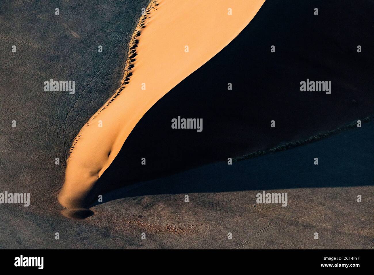 Résumé contrasté des dunes de sable rouge riches en oxyde dans la grande mer de sable de Namibie. Banque D'Images