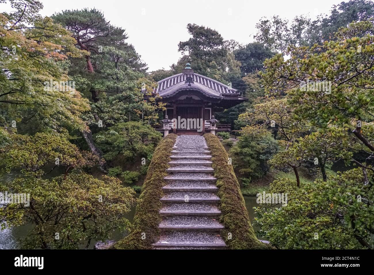 Jardin japonais à la villa impériale Katsura, Kyoto, Japon Banque D'Images