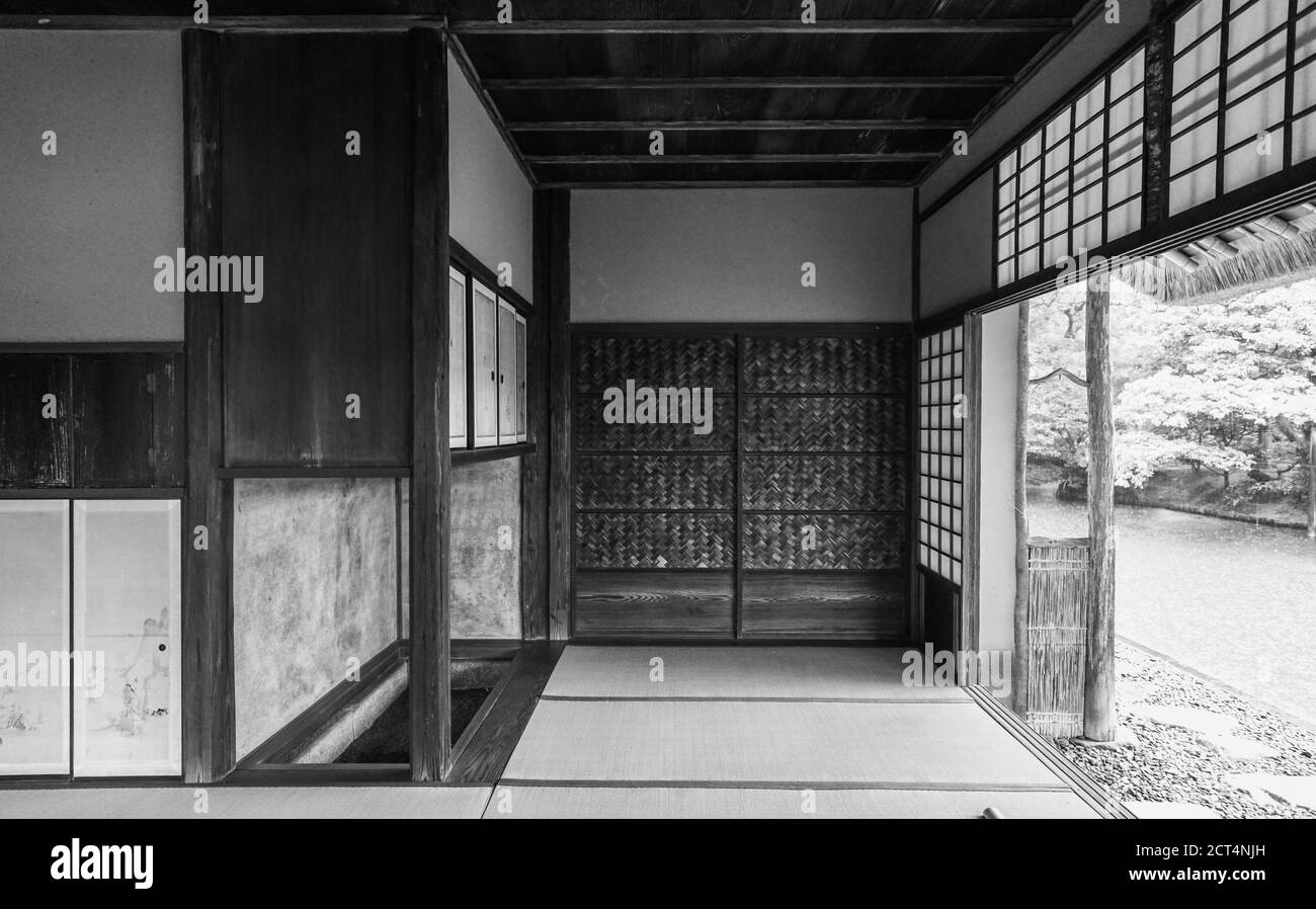 Salon de thé Shokintei au jardin japonais de la villa impériale de Katsura, Kyoto, Japon Banque D'Images