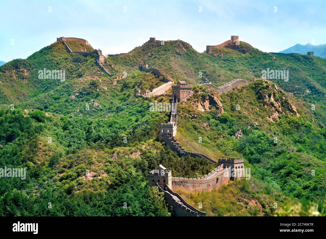 Vue d'été sur la Grande Muraille de Chine Banque D'Images