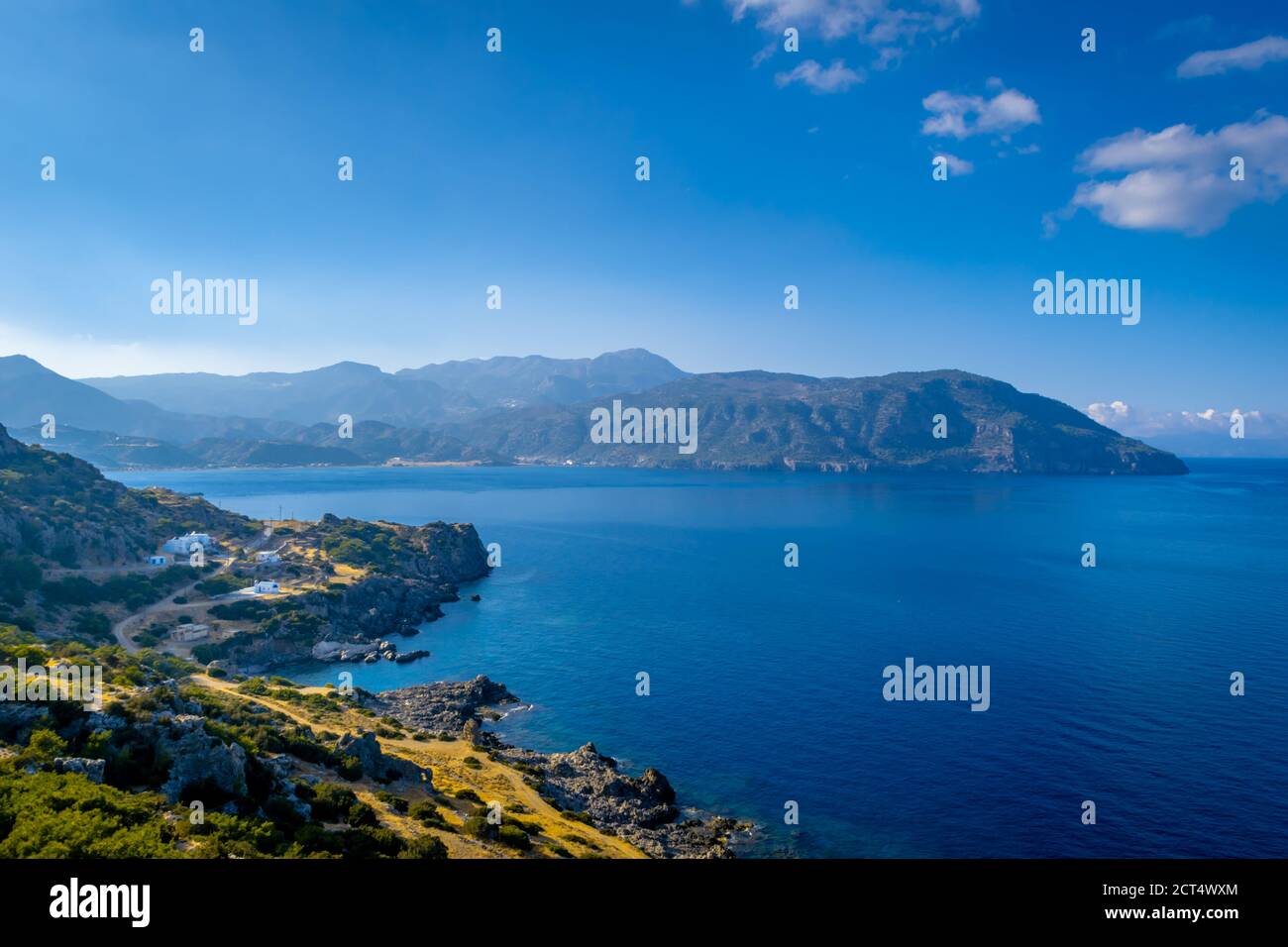 Vue panoramique sur l'île de Karpathos, Grèce Banque D'Images