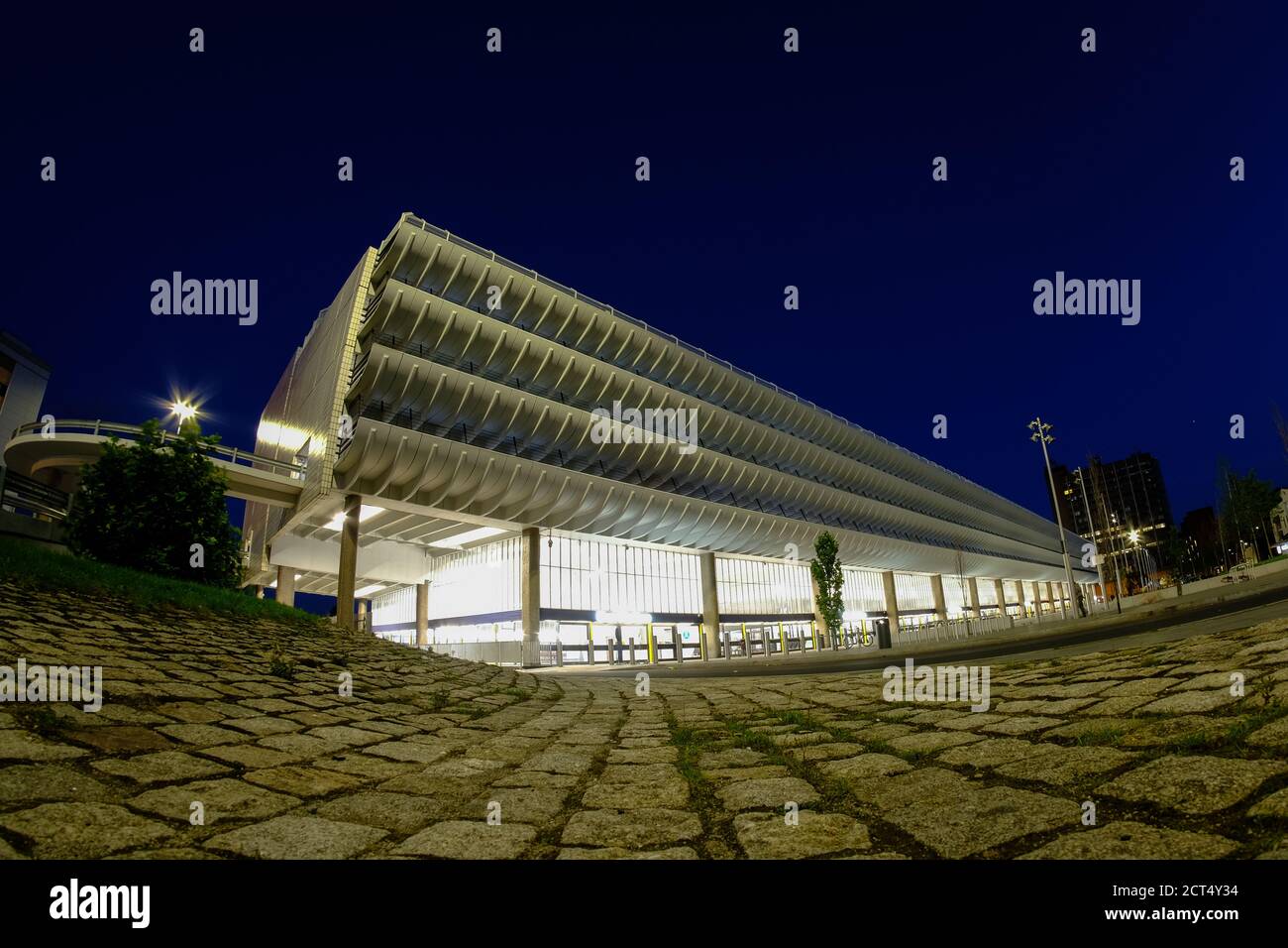 Gare routière de Preston la nuit Banque D'Images