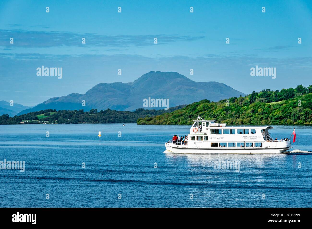 Sweeney's Cruise Co. Bateau de croisière Silver Martin croisière sur le Loch Lomond près de Balloch West Dunbartonshire Scotland UK Banque D'Images