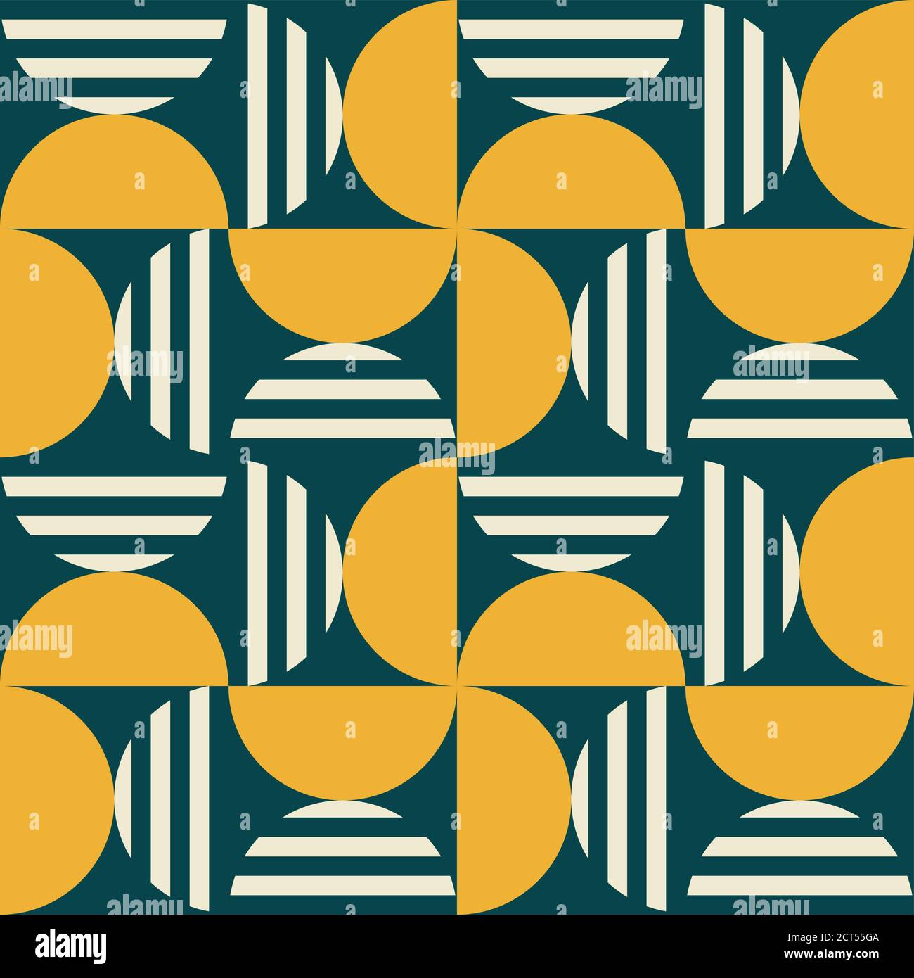 Motif géométrique vectoriel moderne du milieu du siècle sans couture - années 60 et 70 design textile minimaliste aux formes abstraites Illustration de Vecteur