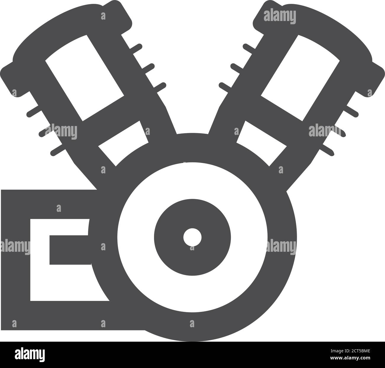 Icône de machine de moto avec contour épais. Illustration vectorielle monochrome noir et blanc. Illustration de Vecteur