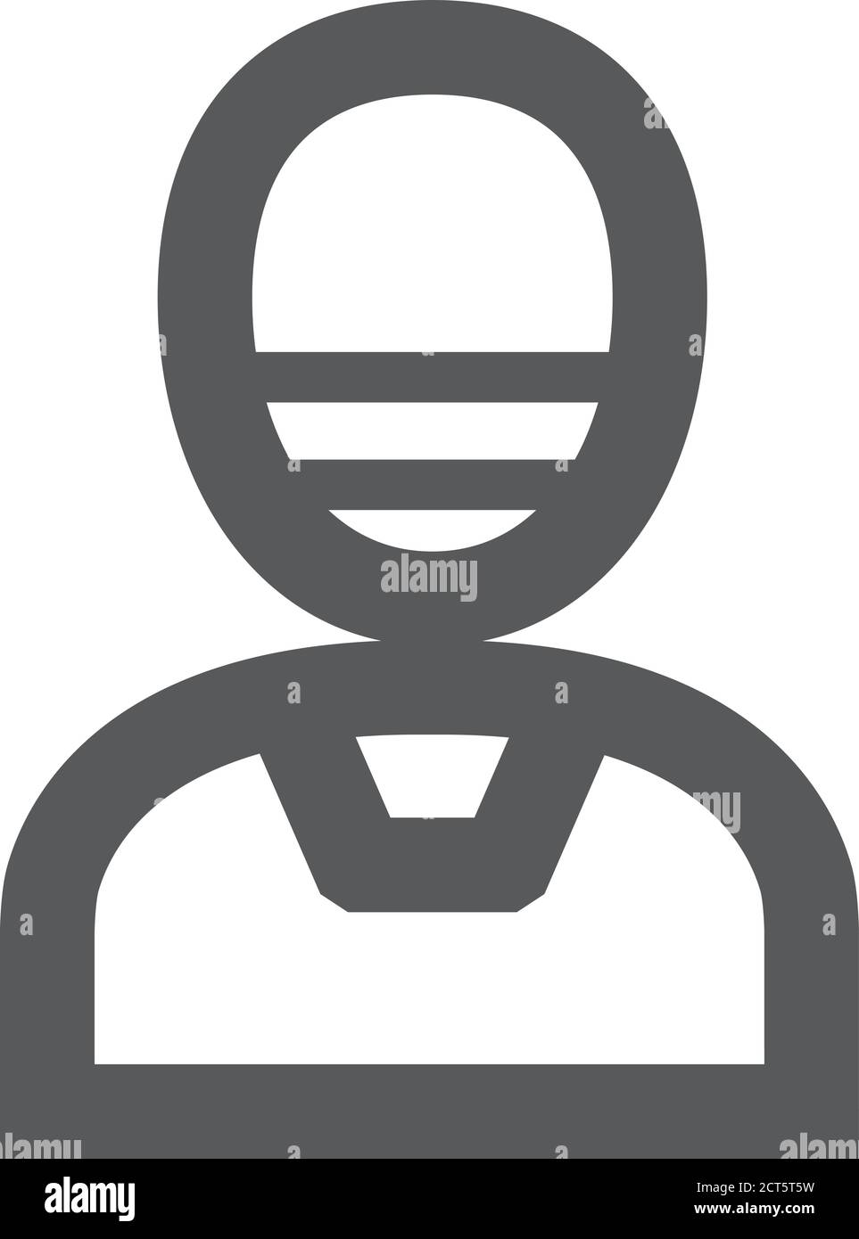 Icône de chirurgien avec contour épais. Illustration vectorielle monochrome noir et blanc. Illustration de Vecteur
