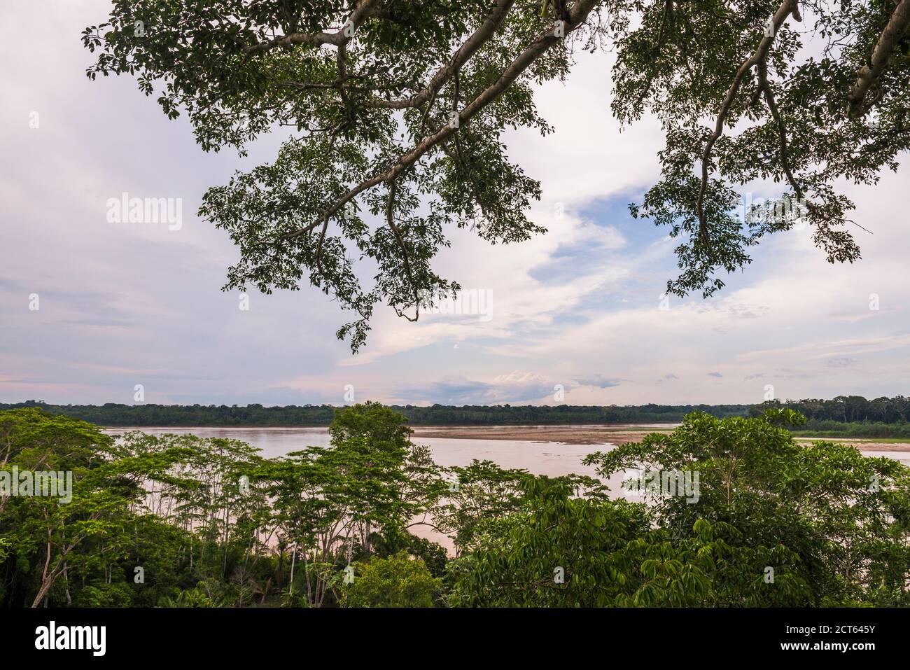 Rivière Madre de Dios, Réserve nationale de Tambopata, région de Puerto Maldonado Amazone Jungle du Pérou, Amérique du Sud Banque D'Images