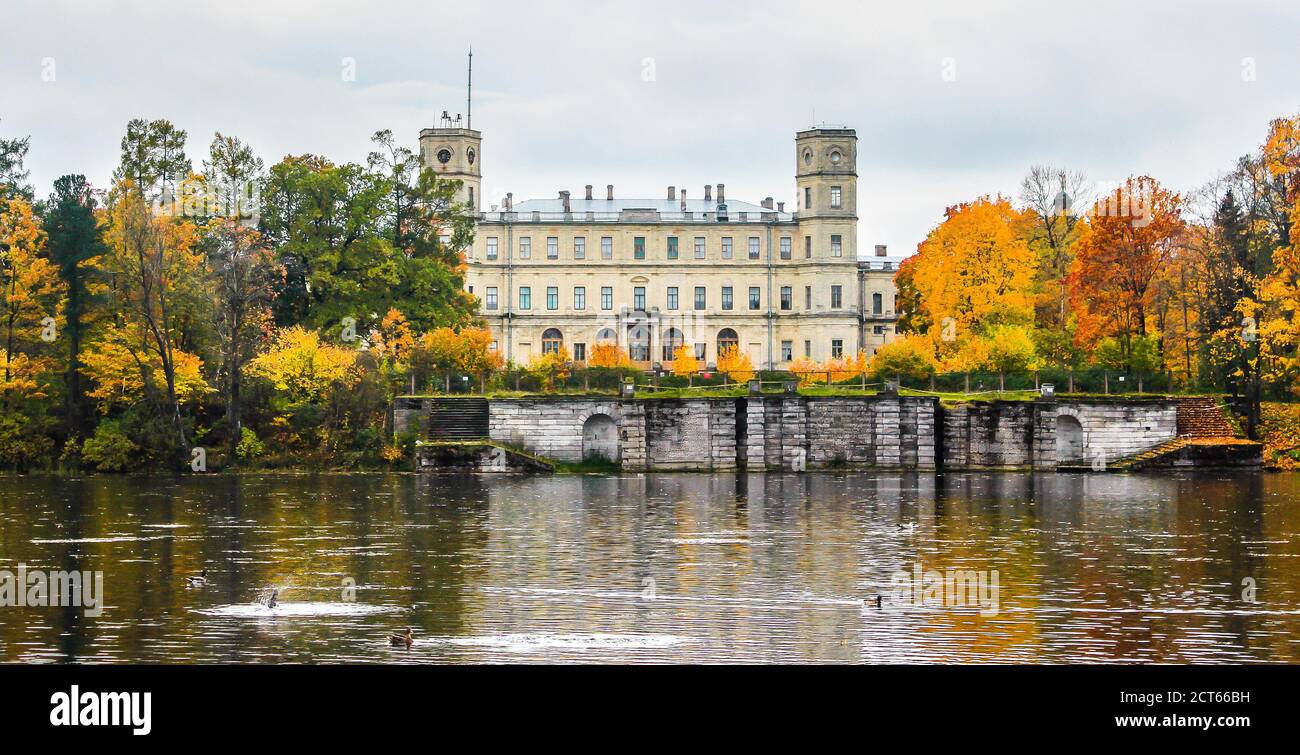 Le Grand Palais Gatchina, Gatchina, Oblast de Léningrad, en Russie. Banque D'Images