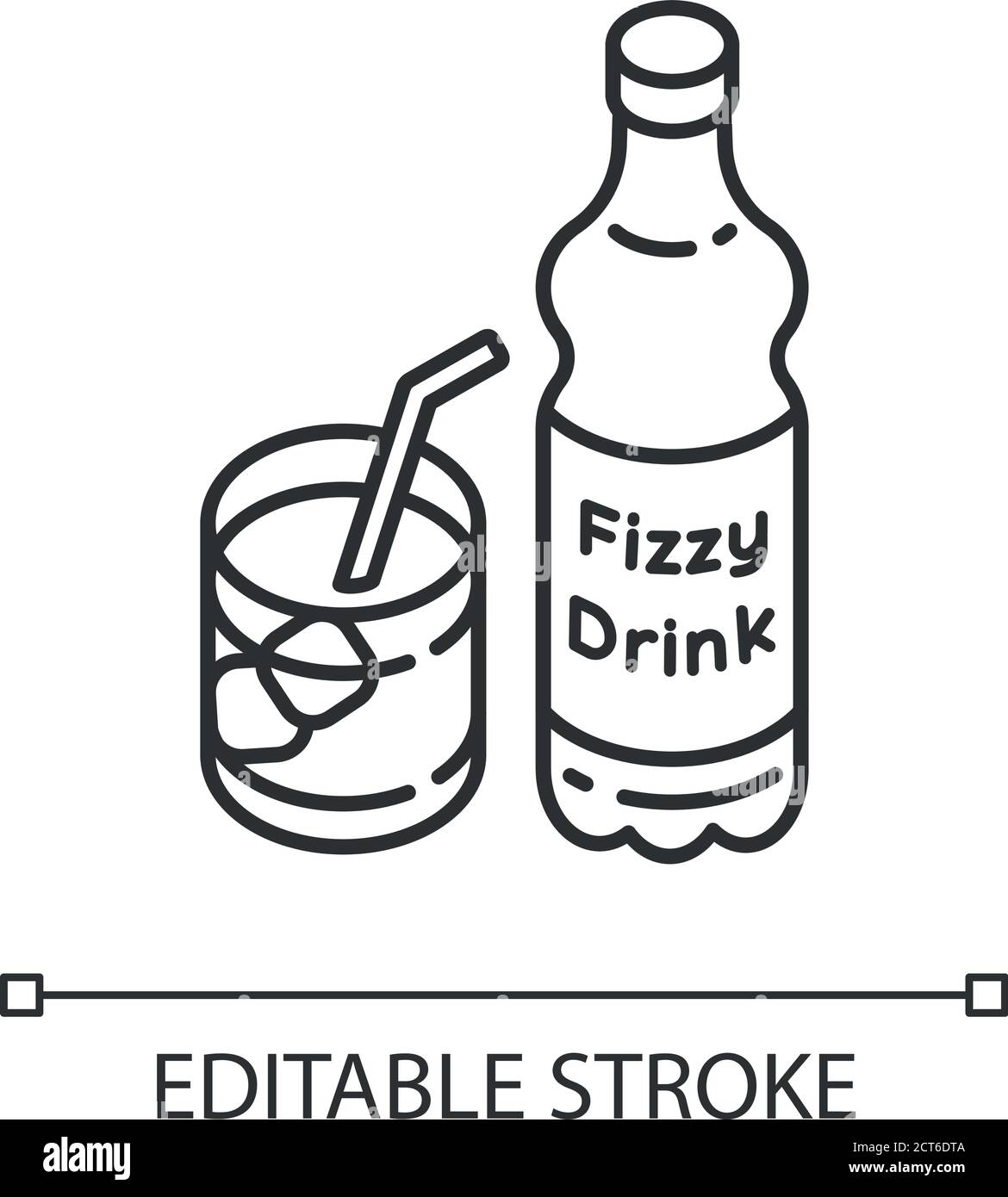 Icône linéaire de boisson gazeuse Illustration de Vecteur