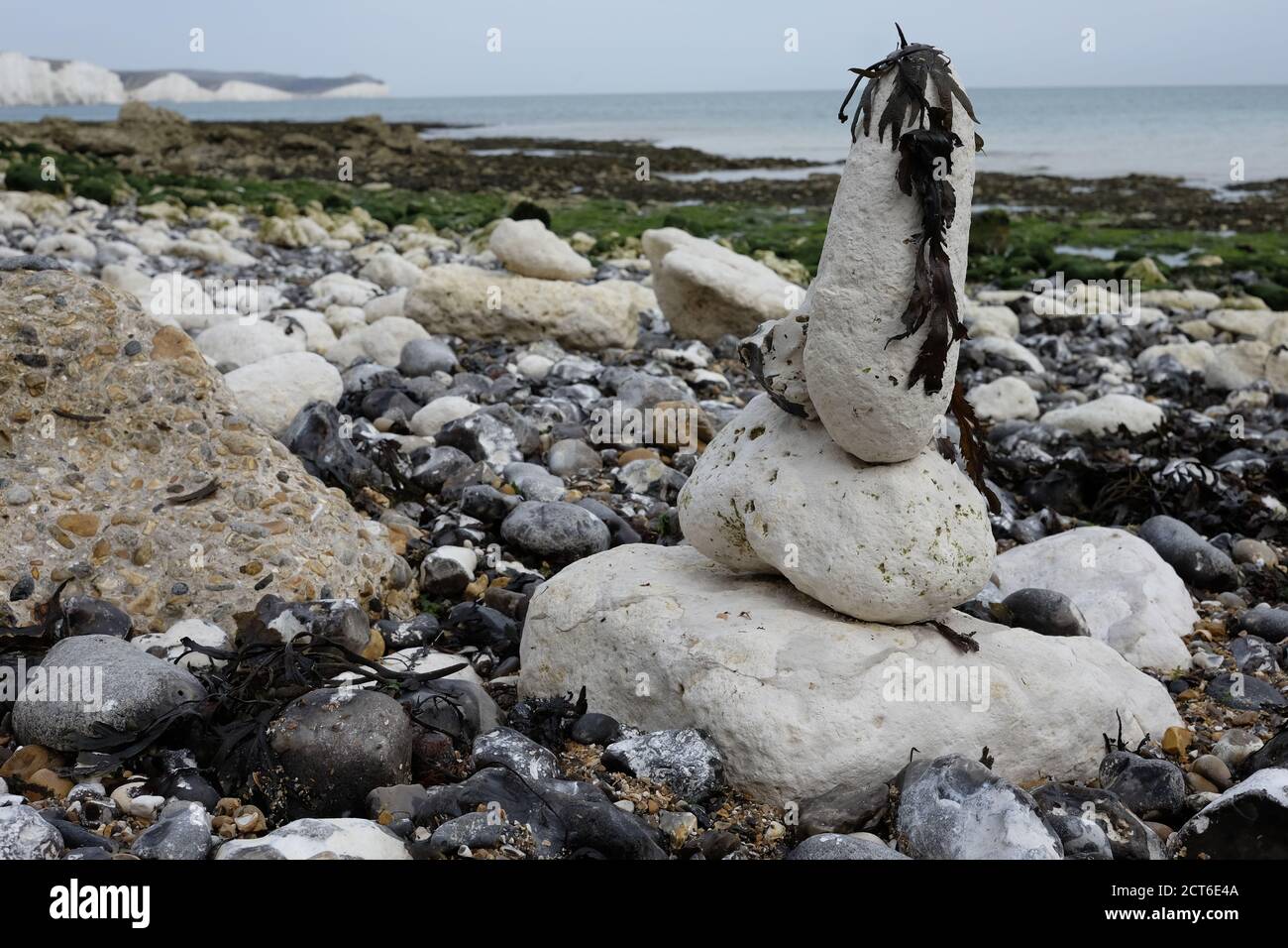 Sculpture de galets de craie Banque D'Images