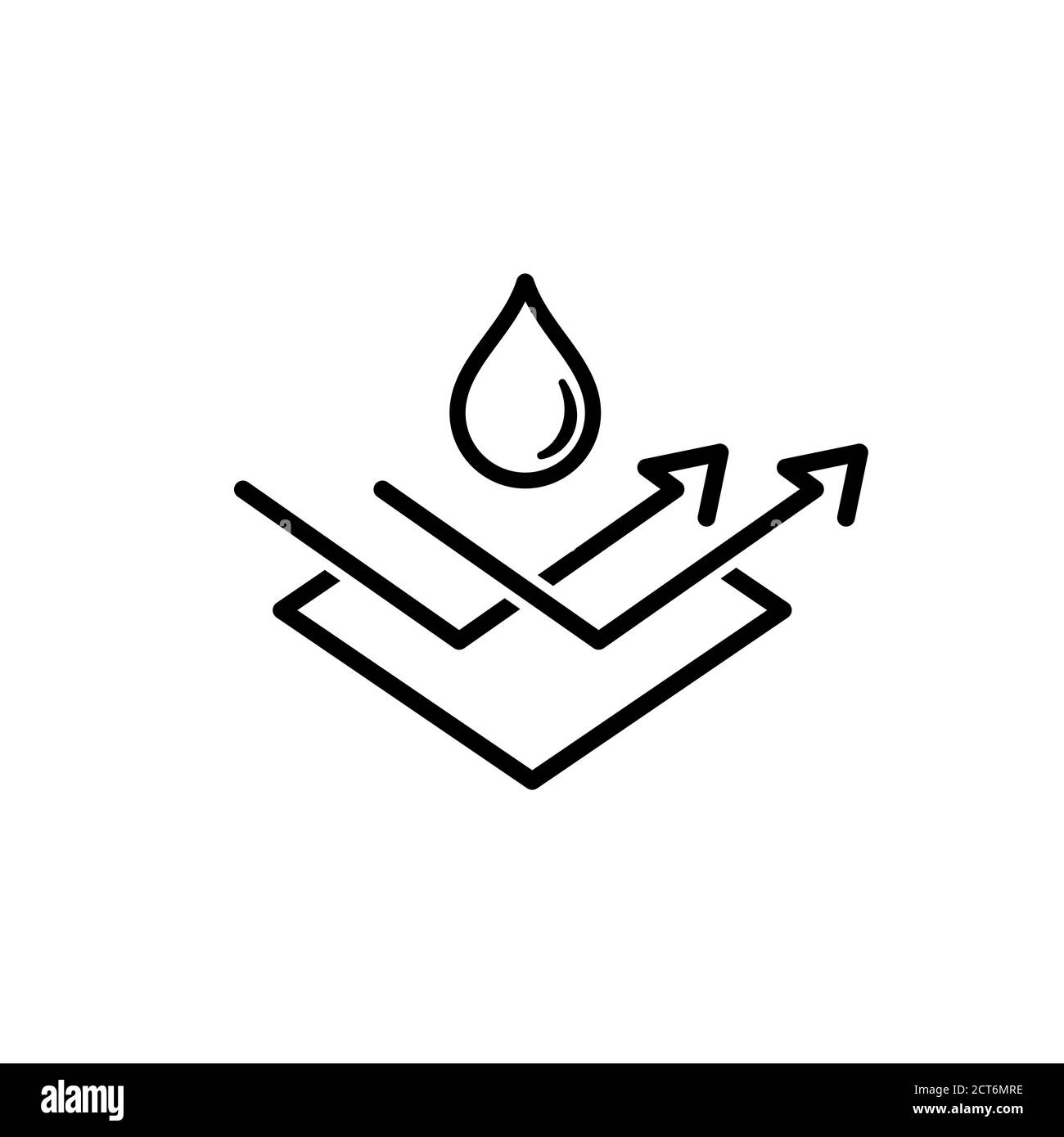 Icône de surface hydrofuge. Icône étanche, symbole hydrophobe. Vecteur sur fond blanc isolé. SPE 10. Illustration de Vecteur