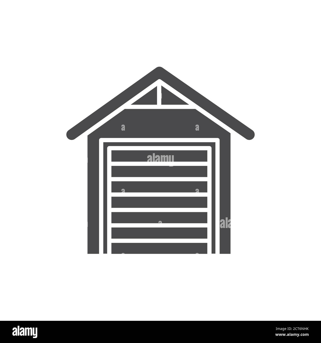 Icône de glyphe noir de garage. Bâtiment où une voiture est conservée. Construit à côté ou en tant que partie d'une maison. Pictogramme pour page Web, application mobile, Promo. INTERFACE UTILISATEUR UTILISATEUR UX Illustration de Vecteur