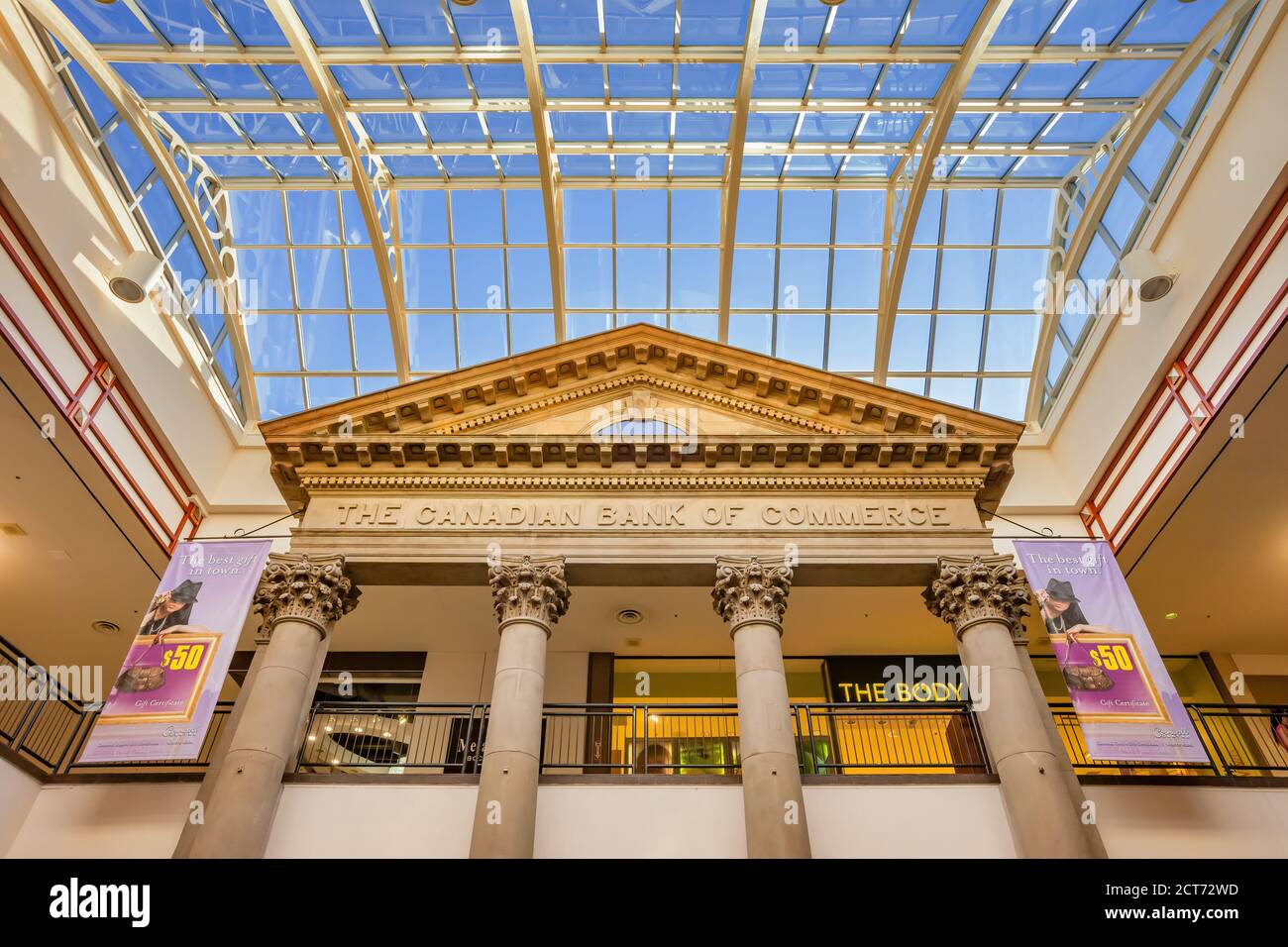 Intérieur du centre commercial Cornwall Centre au centre-ville de Regina, Saskatchewan, Canada Banque D'Images