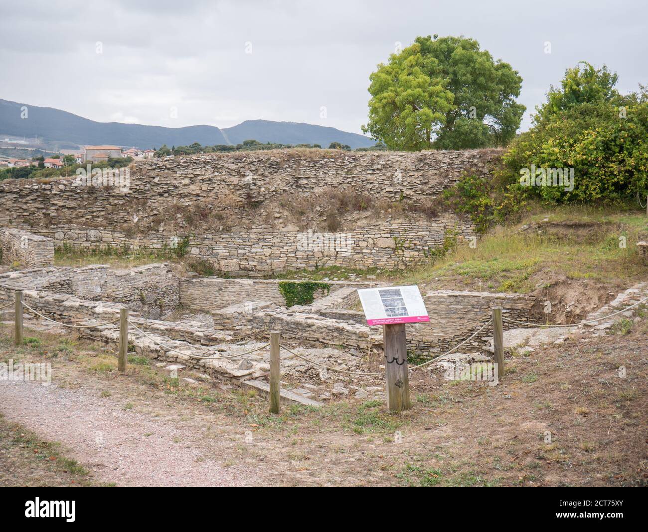 Ruines du site archéologique d'Iruña-Veleia, ville romaine (oppidum) près de Vitoria. Víllodas, Álava, Espagne Banque D'Images