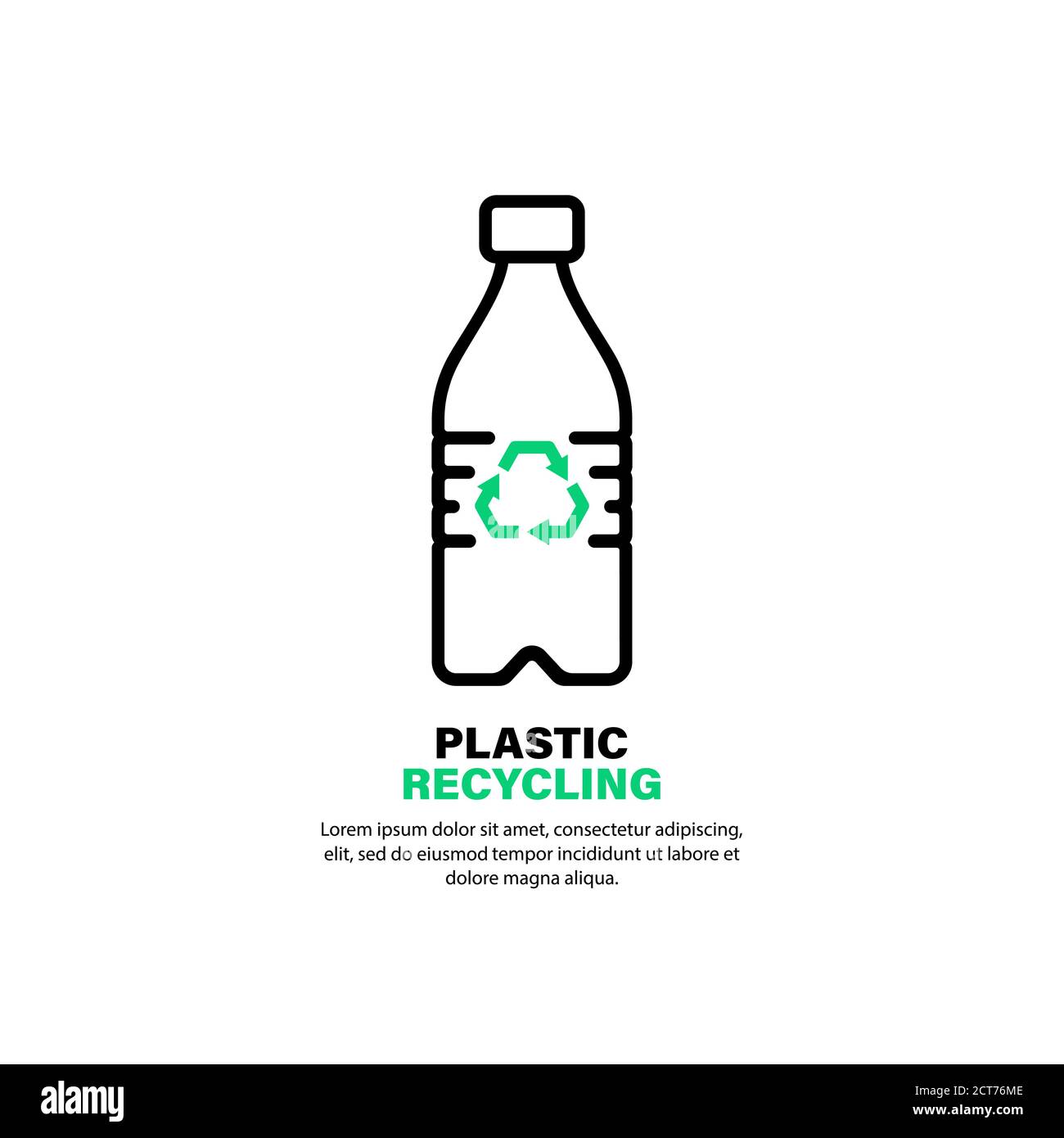 Icône de bouteille en plastique de recyclage. Concept d'environnement d'enregistrement. Vecteur sur fond blanc isolé. SPE 10. Illustration de Vecteur