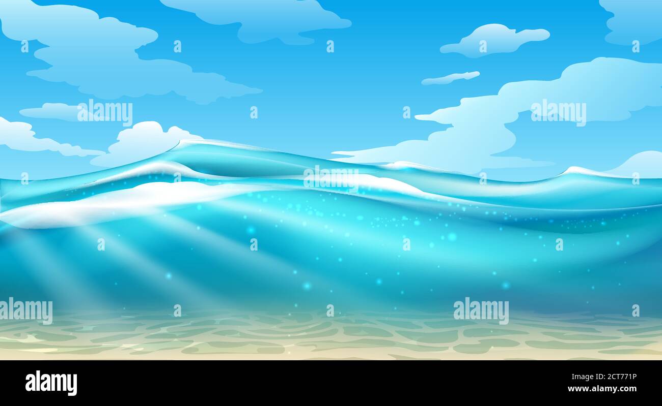 Vue de surface sous-marine vide Illustration de Vecteur