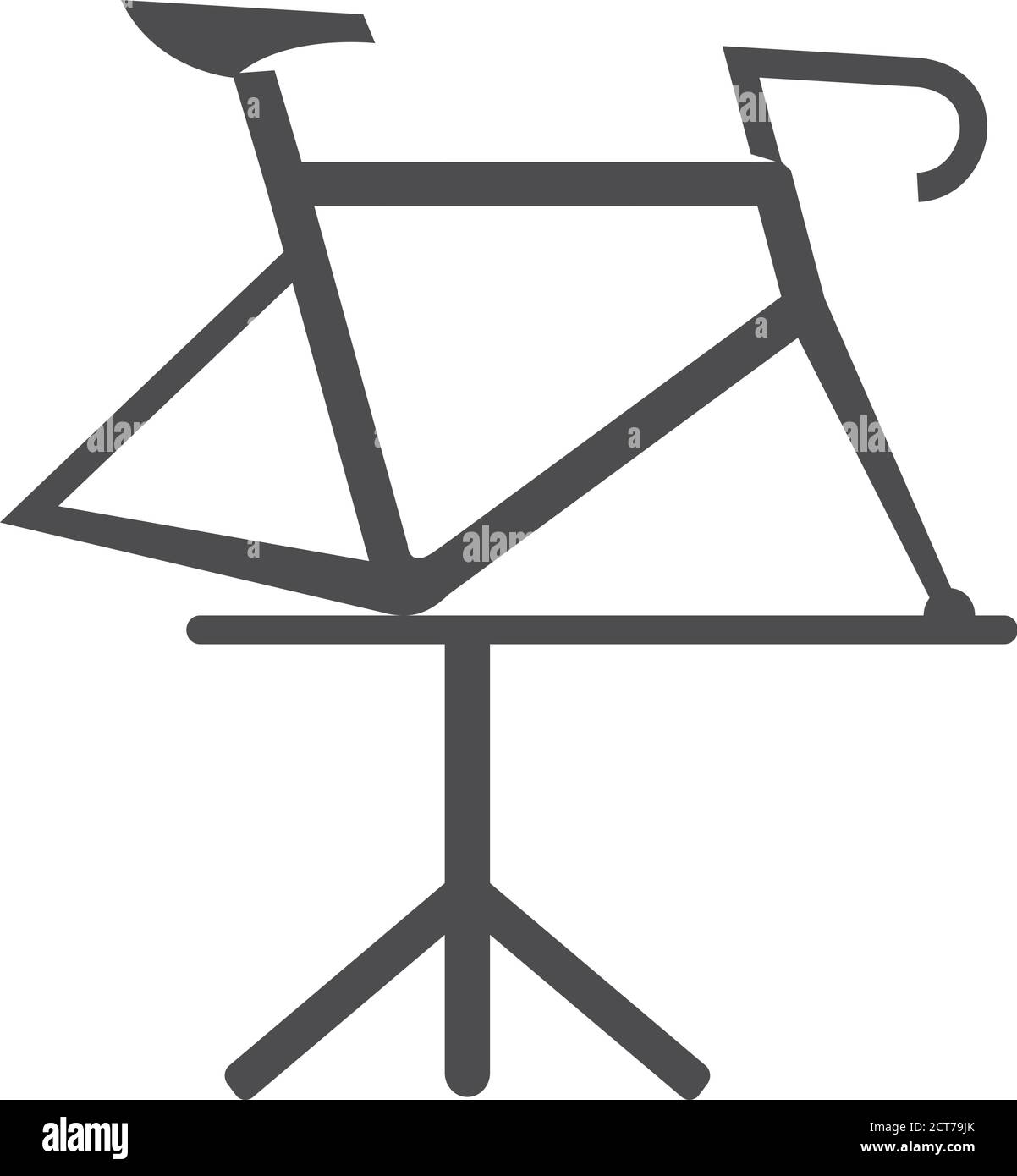 Icône de support de vélo en noir et blanc. Illustration vectorielle. Illustration de Vecteur