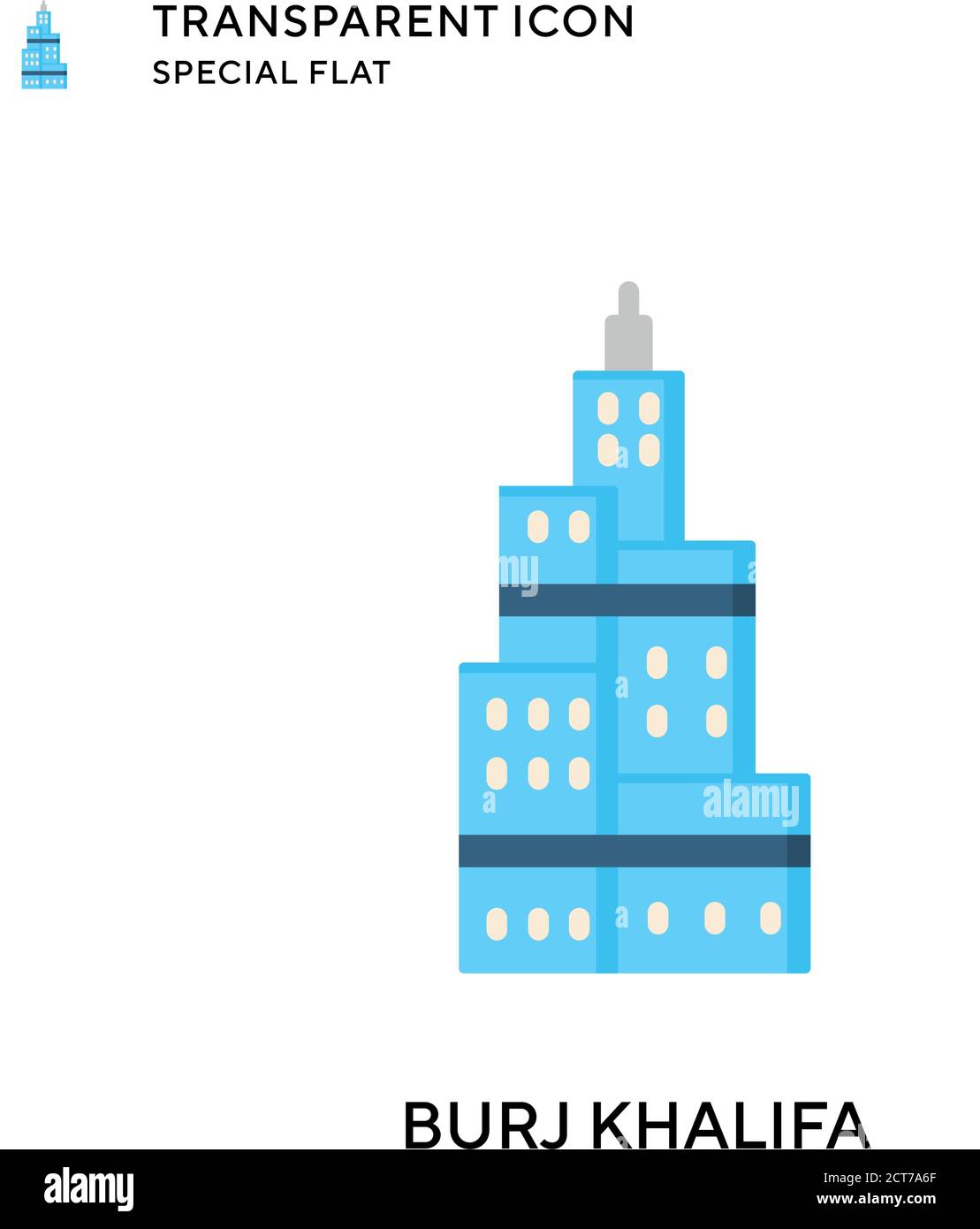 Icône de vecteur Burj khalifa. Illustration de style plat. Vecteur EPS 10. Illustration de Vecteur