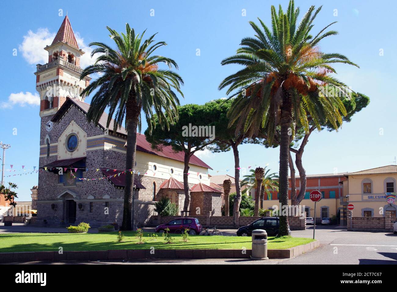 Arborea, Sardaigne, Italie. L'église Sainte Rédeemerr Banque D'Images