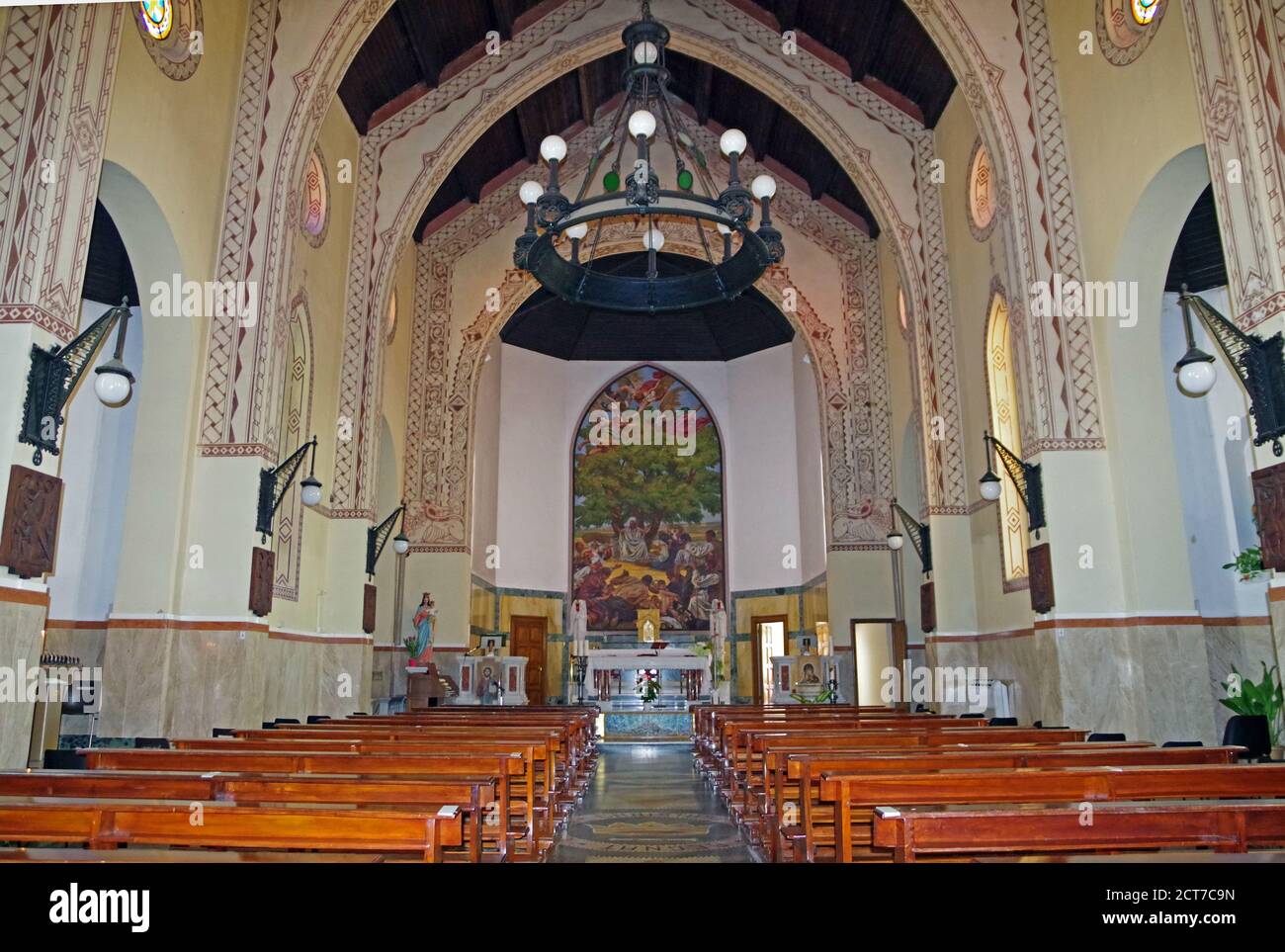 Arborea, Sardaigne, Italie. L'église Sainte Rédeemerr Banque D'Images