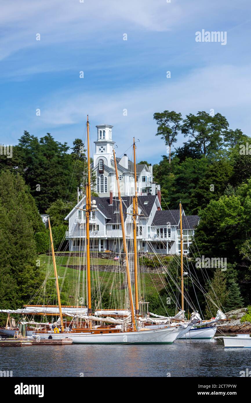 Bateaux à Rockport Marine Park, Rockport, Maine, Etats-Unis Banque D'Images