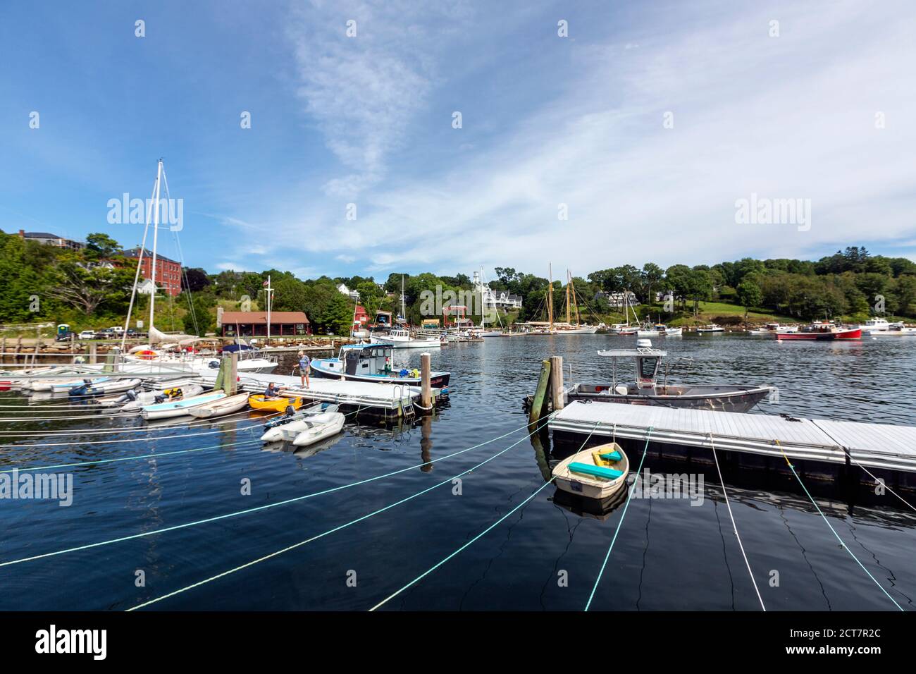 Bateaux à Rockport Marine Park, Rockport, Maine, Etats-Unis Banque D'Images