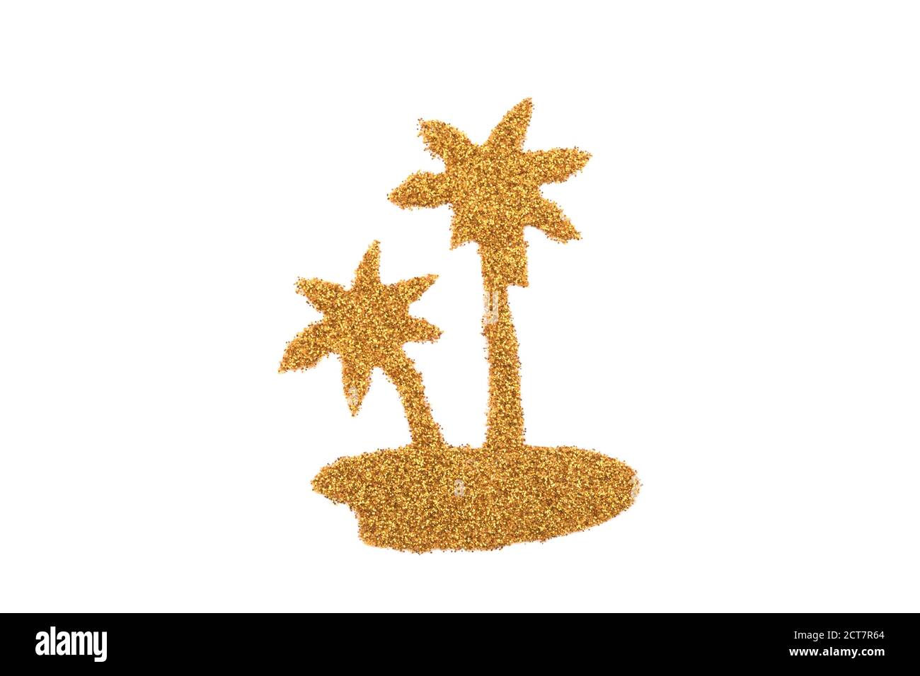 Île dorée au palmier à paillettes Banque D'Images