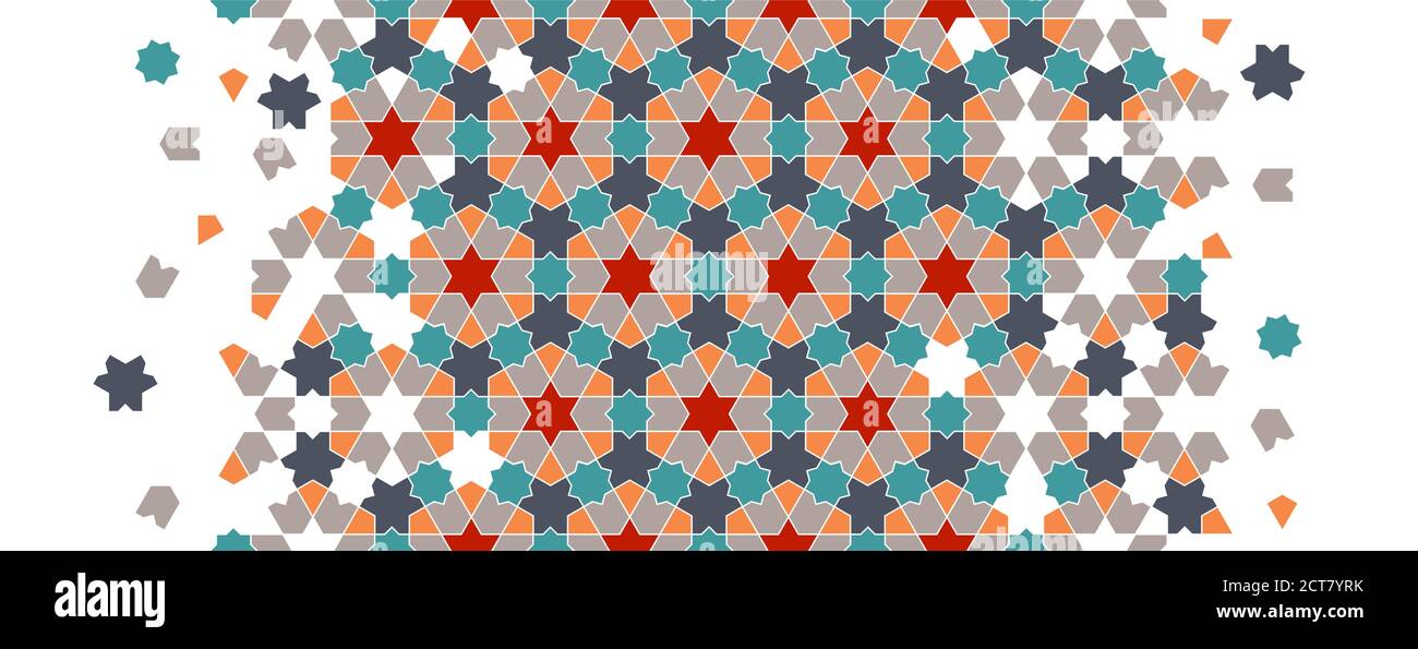 Papier peint en mosaïque marocaine. Répétition de la bordure du vecteur, de la répétition, de l'arrière-plan. Illustration de Vecteur