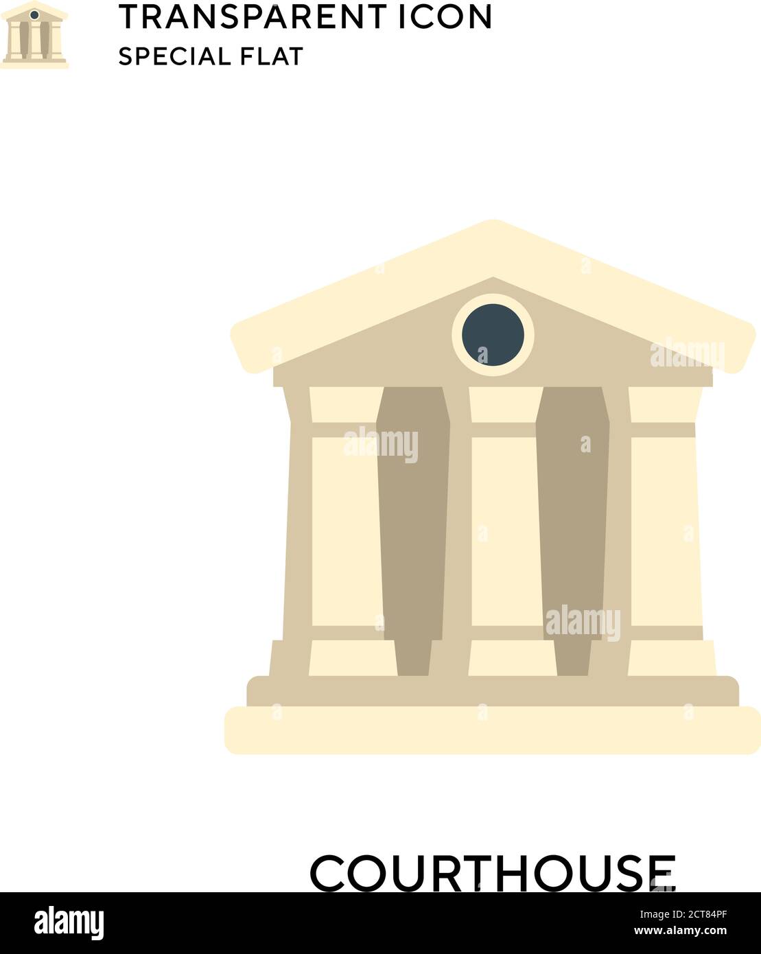 Icône vectorielle du palais de justice. Illustration de style plat. Vecteur EPS 10. Illustration de Vecteur