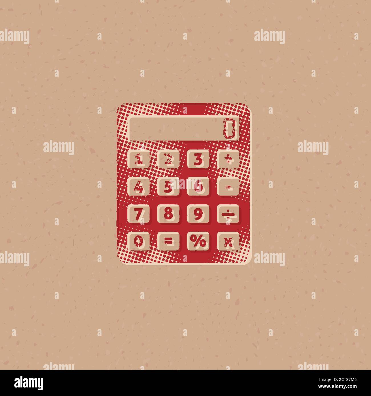 Icône de la calculatrice en demi-ton. Grunge l'illustration du vecteur d'arrière-plan. Illustration de Vecteur