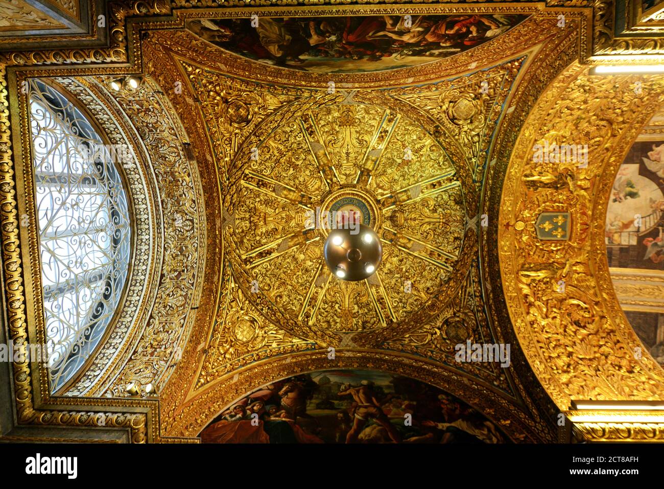 Intérieur de la co-cathédrale Saint-Jean à la Valette, Malte. Banque D'Images