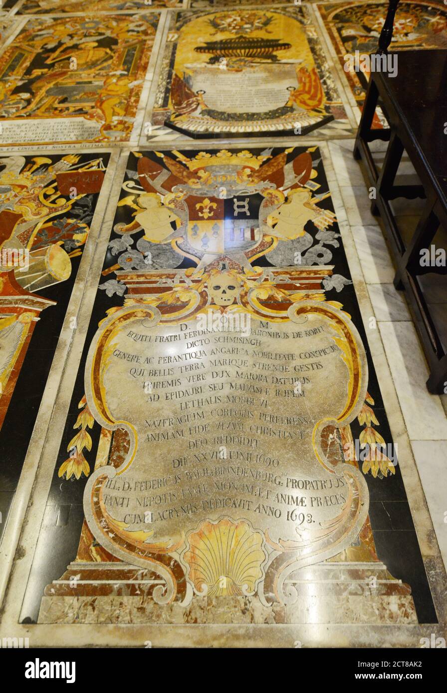 Intérieur de la co-cathédrale Saint-Jean à la Valette, Malte. Banque D'Images