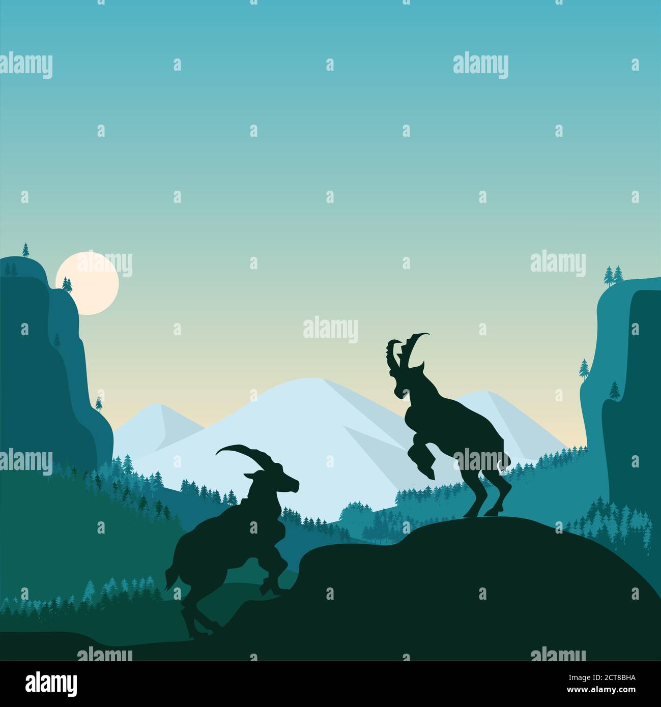 Lutte de montagne Illustration de Vecteur