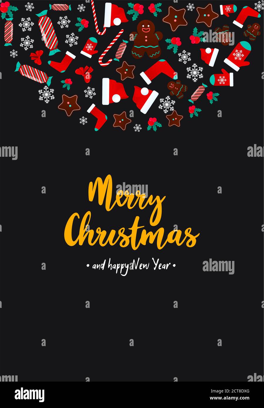 Design de Noël et du nouvel an dans un design plat Illustration de Vecteur